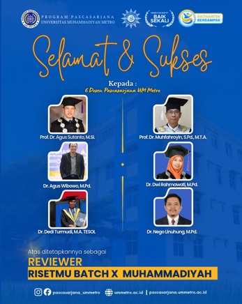 Enam Dosen Pascasarjana UM Metro Dipercaya Menjadi Reviewer Program RisetMu Batch X Tingkat Nasional