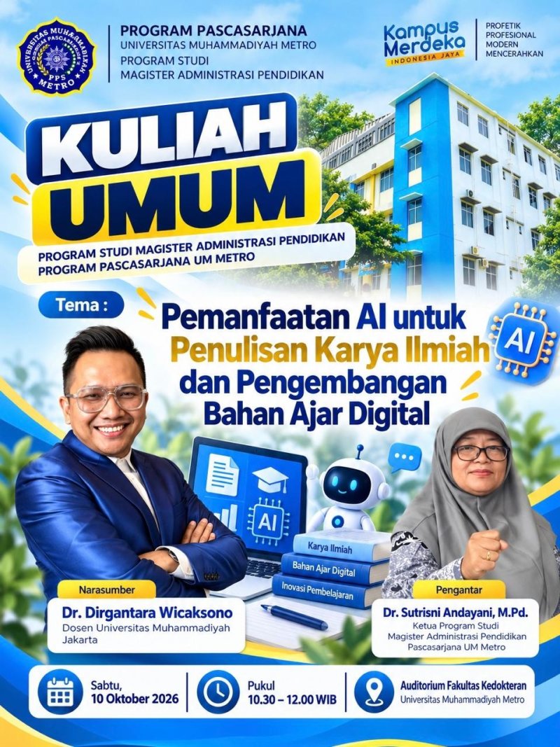 Kuliah Umum Magister Administrasi Pendidikan UM Metro