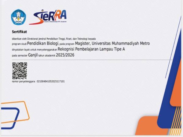 Sertifikat RPL S2 Biologi